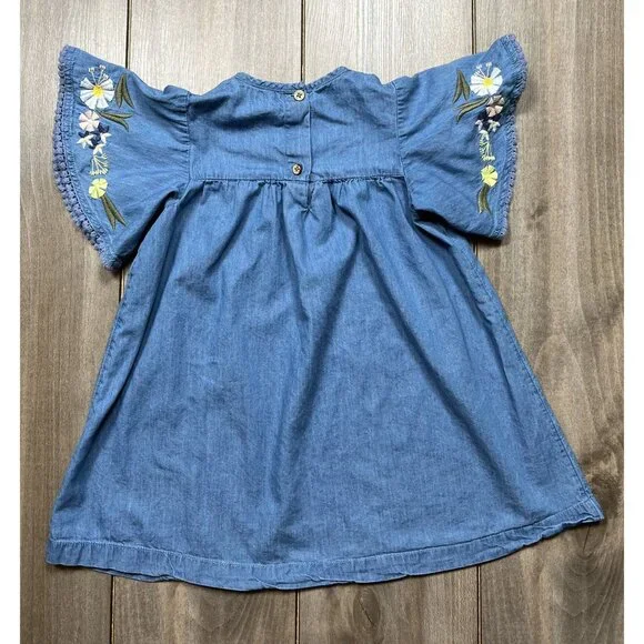 Gorgeous Embroidered Denim Swing Dress - Picture 4 of 8